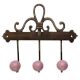 Pink Crackle Ceramic Iron Hooks